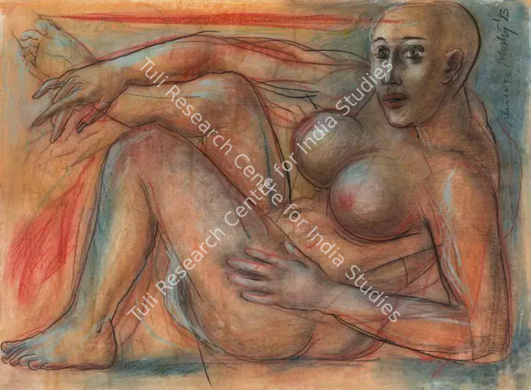Mistry, Dhruva (Artist). Untitled. Mixed media on paper pasted on mount board, 1983 | Painting | FineArts | 00353556