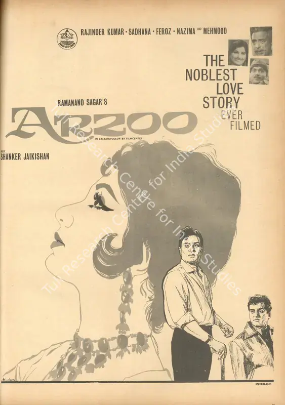 Sagar, Ramanand (Producer), Arzoo, 1965 | Advertisement, Star & Style, 1 November 1965 | CinemaEducation | 00791653