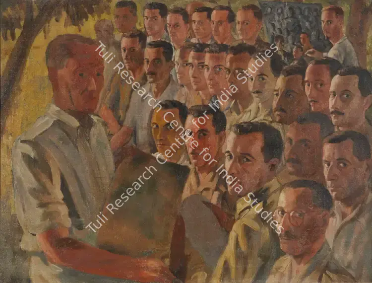 Unknown (Artist). Untitled (Murart - Prisoners of War). Oil on canvas laid on panel, c.1940 | Painting | FineArts | 00645651