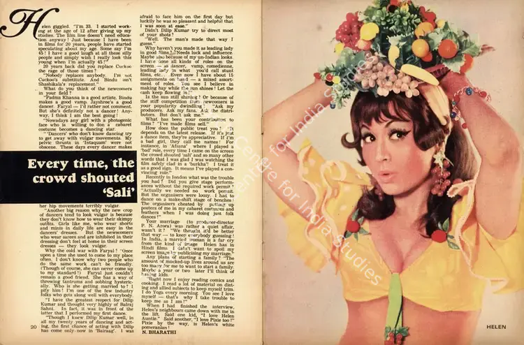 Bharathi, N. (Interviewer). Every time, the crowd shouted 'Sali'. In <i>Sunday.</i> p. 20. Calcutta: Ananda Bazar Patrika, 16 December 1973 | Conversation | CinemaEducation | 00802310