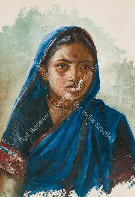 Parandekar, M.K. (Artist). A Ghati Woman. Oil on paper, n.d. | Painting | FineArts | 00352655