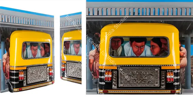 Mohapatra, Jagannath (Artist). Untitled (Rickshow). Acrylic and oil on canvas and mixed media auto, 2011 | Sculpture | FineArts | 00332547