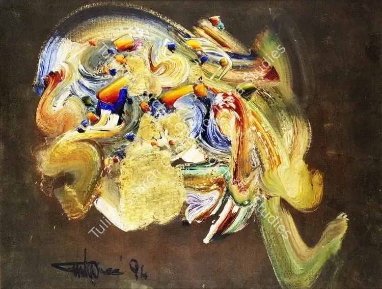 Gulgee, Ismail (Artist). Untitled (Gold Abstract). Oil and gold leaf on canvas, 1994 | Painting | FineArts | 00331988