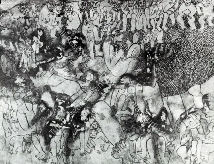Venkatapathy, D. (Artist). Around the goblin. n.d. | Artrends, July-October 1978 | Painting | FineArts | 00551609