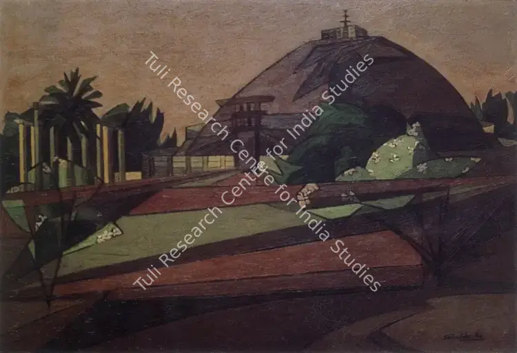 Sabavala, Jehangir (Artist). Sanchi. Oil on Canvas, 1960 | The Crucible of Painting | Painting | FineArts | 00182404