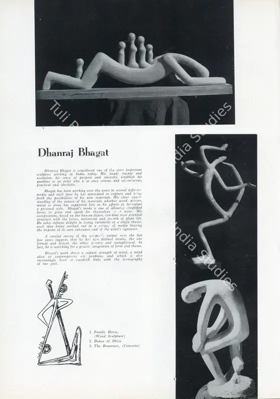 Anonymous (Essayist). Dhanraj Bhagat. In <i>Marg - The Heritage of Punjab.</i> 10(2), p. 60. Bombay: Marg, March 1957 | Essay | FineArts | 00668850