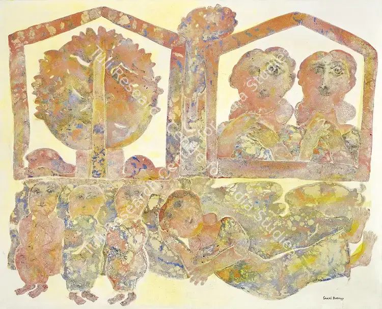 Burman, Sakti (Artist). Dream. Oil & acrylic on canvas, c.1960 | Painting | FineArts | 00419091