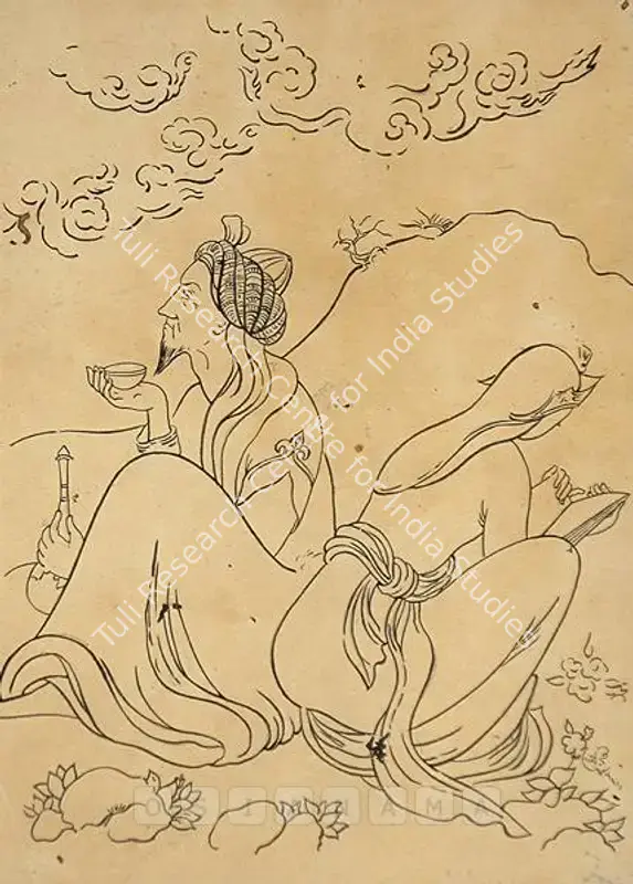Haldar, A.K. (Artist). Omar Khayyam Series. Pen and ink on paper, early 1940s | Drawing  | 00877516