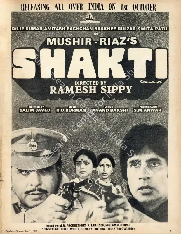 Mushir (Producer), Shakti, 1982 | Advertisement, Filmfare, 01 October 1982 | CinemaEducation | 00791625