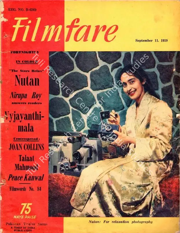 Rao, L.P. (Editor). Filmfare - The Fortnightly Film Magazine. 8(19). Bombay: Pyarelal Sah,  c/o The Times of India, 11 September 1959 | Magazine | CinemaEducation | 00793242