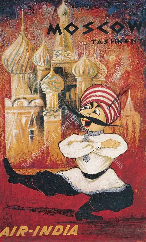 Moscow via Tashkent-Air - India. Lithographic print on paper | Travel Publicity Related Art & Poster | PopCulture | 00092912