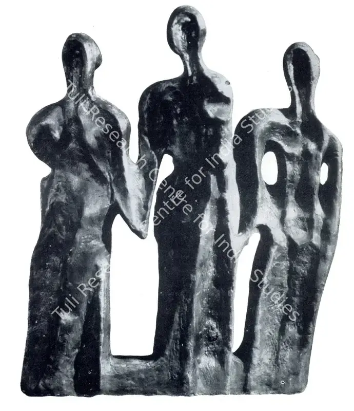Dhanapal, S. (Artist). Three Figures. Bronze, 1961 | Marg, December 1962 | Sculpture | FineArts | 00674918