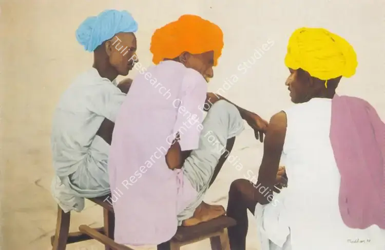 Kapoor, Madhoor (Artist). Gossip. Oil on canvas, 1978 | Painting | FineArts | 00374113