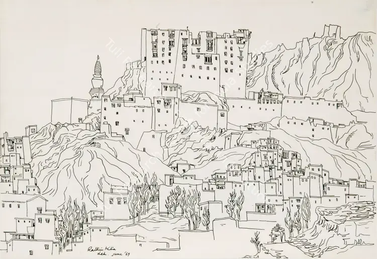 Maitra, Rathin (Artist). Leh. Pen and ink on paper, 1969 | Drawing  | 00880833