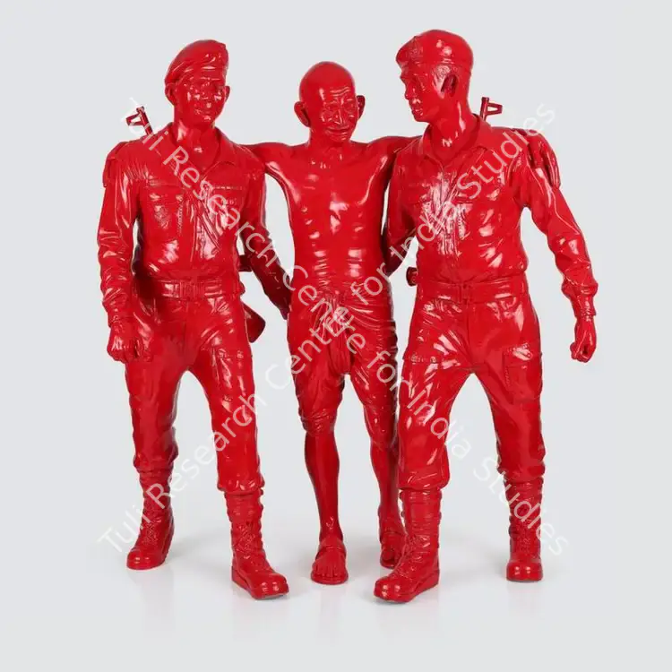 Roy, Debanjan (Artist). India Shining VIII (Gandhi Supported by Two). Acrylic on fiberglass, 2009 | Sculpture | FineArts | 00596055