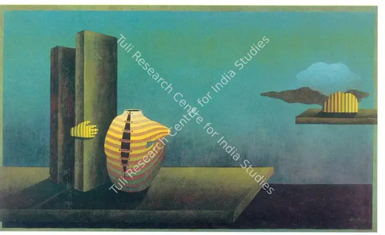 Tanwar, Viren (Artist). Man was Born. Acrylic on canvas, 1980 | Painting  | 00878413