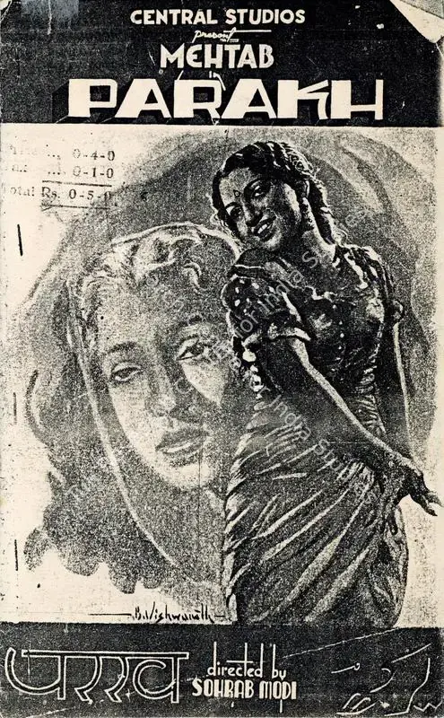 Modi, Sohrab (Producer), Parakh, 1944 | Song-Synopsis Booklet | CinemaEducation | 00781524