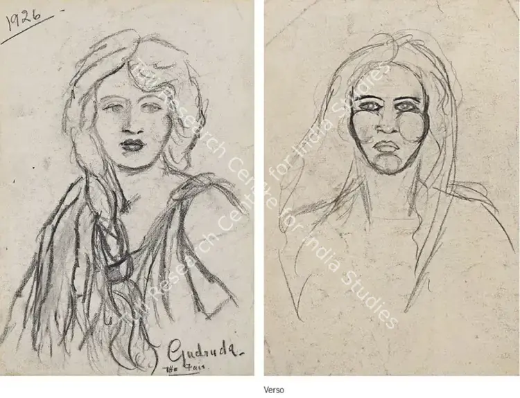 Sher-Gil, Amrita (Artist). Gudruda. Charcoal on paper, 1926 | Drawing | EconomicsArt | 00871738