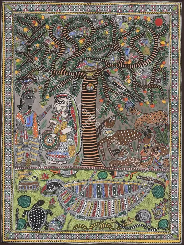 Devi, Dulare (Artist). Untitled (Madhubani Painting). Acrylic on handmade paper, n.d. | Painting | FineArts | 00417630