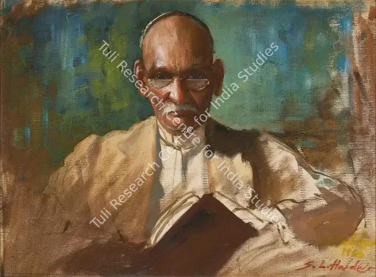 Haldankar, S.L. (Artist). Portrait of a Gentle man. Oil on canvas, 1945 | Painting | FineArts | 00418049