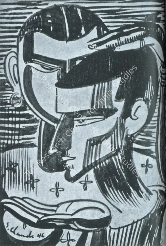 Chavda, Shiavax (Artist). Benediction. Ink, 1946 | Marg, December 2022 - March 2023 | Painting | FineArts | 00675431