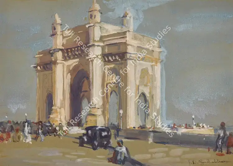 Gondhalekar, Janardhan Dattaray (Artist). Untitled (Gateway of India). Watercolour and pencil on paper, n.d. | Painting | FineArts | 00416546