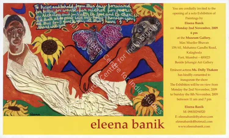 Banik, Eleena (Artist). Exhibition of Paintings. 2009 | Solo Exhibition Invitation | FineArts | 00859971
