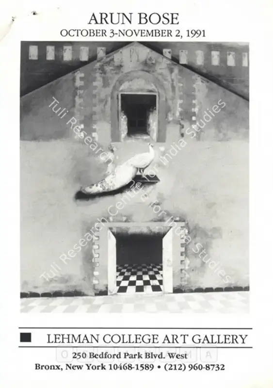 Bose, Arun (Artist). Arun Bose. New York: Lehman College Art Gallery, 1991 | Solo Exhibition Invitation | FineArts | 00858934