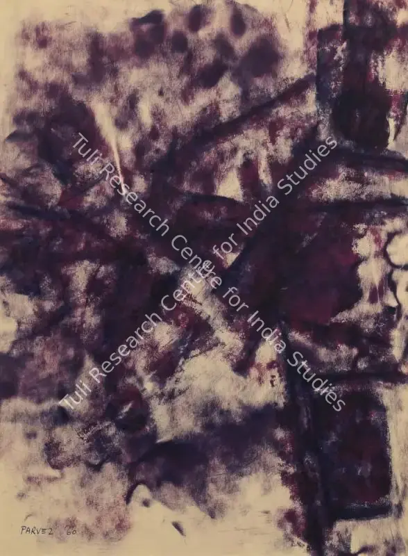 Parvez, Ahmed (Artist). Purple Abstract. Watercolour on paper, 1960 | Painting | FineArts | 00642638