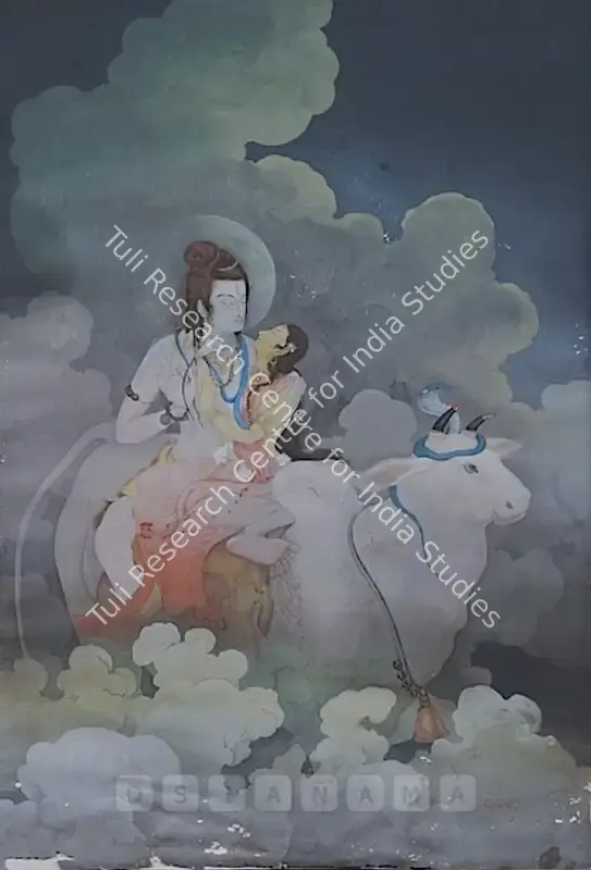 Ukil, Sarada (Artist). Journey Of Shiva And Sati. Watercolour and wash on paper, mid / late 1930s | Painting | FineArts | 00757189