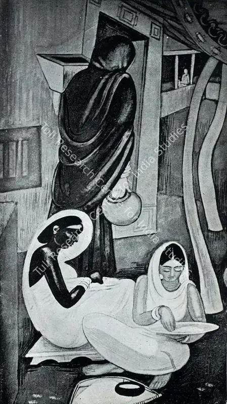 Chavda, Shiavax (Artist). Three Women. Tempera, 1946 | Marg, July 1947 | Painting | FineArts | 00673740
