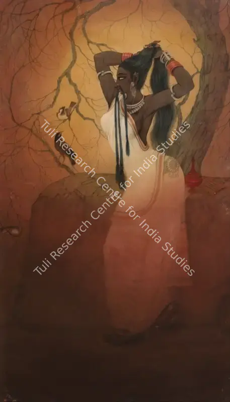 Arya, Badri Nath (Artist). Sanvri. Watercolour and wash on paper, c.1960s | Painting | FineArts | 00357409