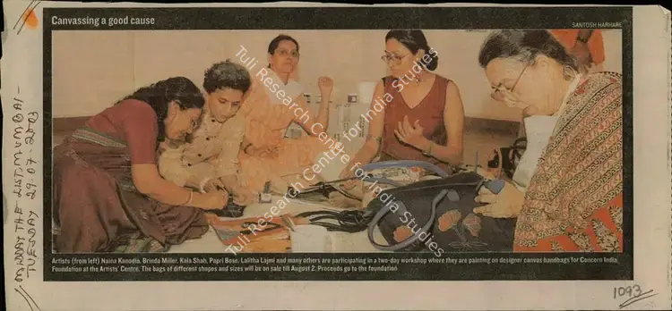 Harhare, Santosh (Reporter). Canvassing a Good Cause. Mumbai: Mid Day, 29 July 2003 | Newspaper Clipping | EconomicsArt | 00848744