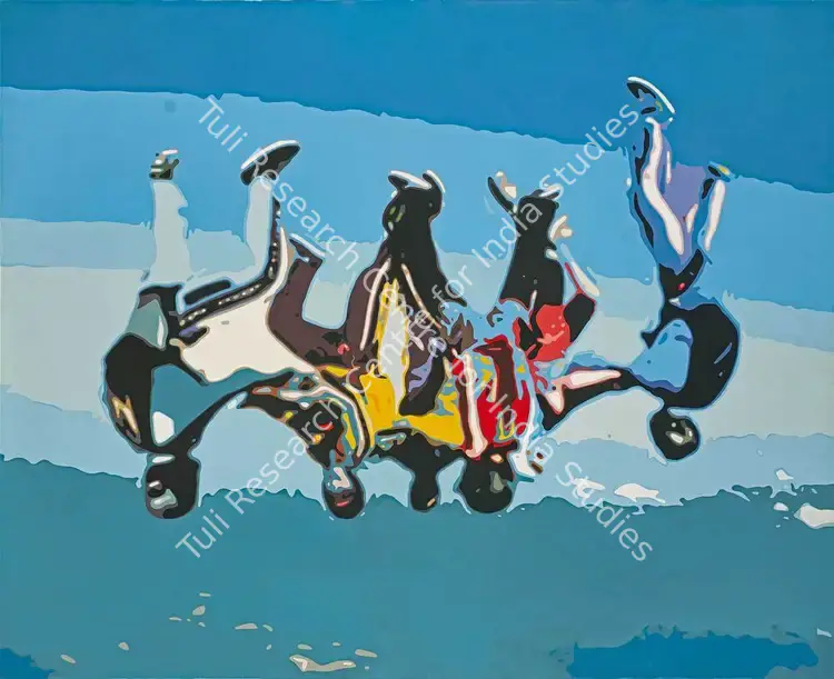 Lokhande, Suryakant (Artist). Skydiving. High gloss oil on canvas, 2007 | Painting | FineArts | 00358085