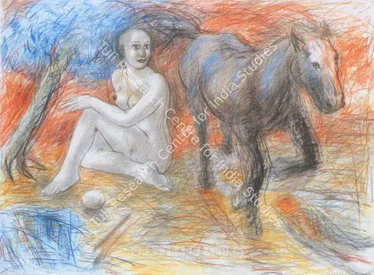 Mistry, Dhruva (Artist). Monologue-1. Graphite and pastel on paper, 1983 | Graphic Art | FineArts | 00599031