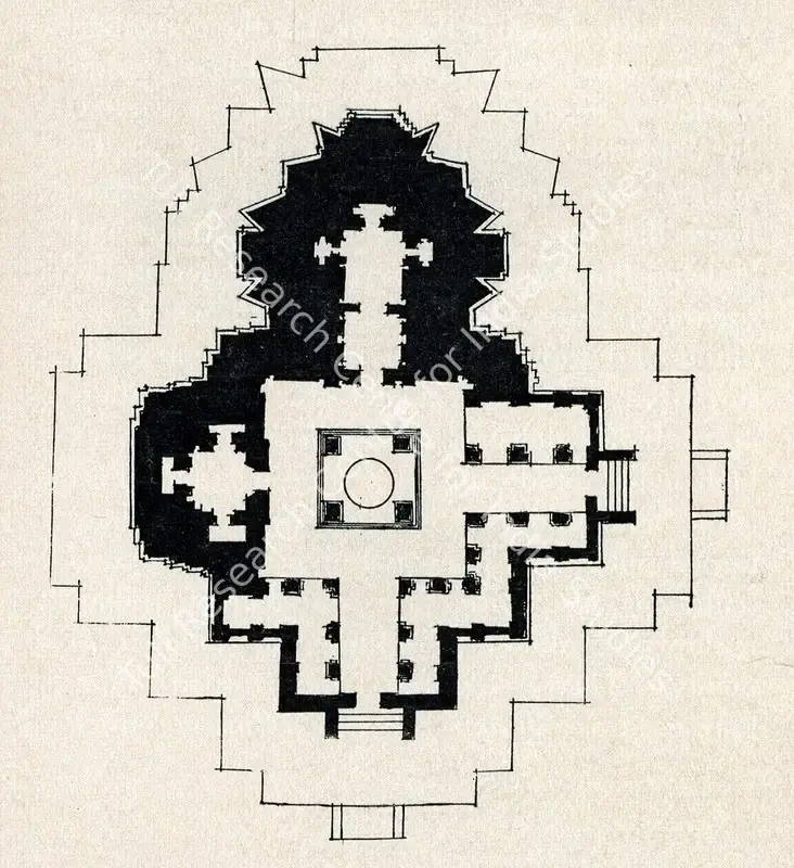 Unknown (Cartographer). Plan of Kesava Temple, Belur. n.d. | Map, Marg, July 1950 | ArcHeritage | 00535945
