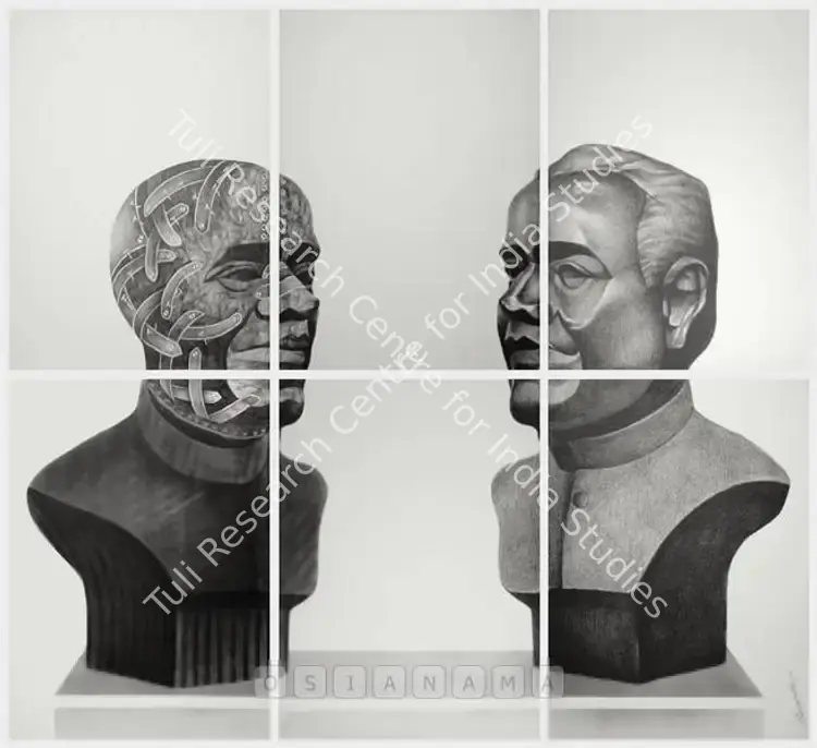 Chaturvedi, P.N. (Artist). Anthropoid Bust. Mixed media on paper, 2007 | Painting | FineArts | 00757000