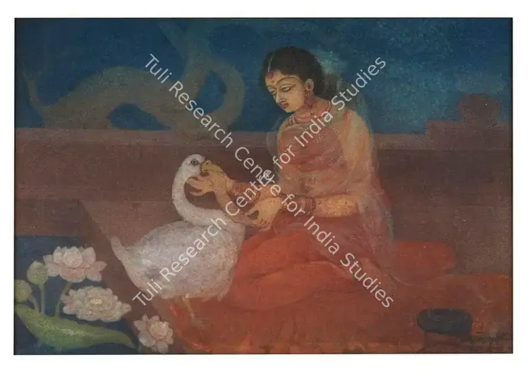 Ghoshal, Kalipada (Artist). Untitled (Hansa Doot). Wash and tempera, 1966 | Painting | FineArts | 00355740