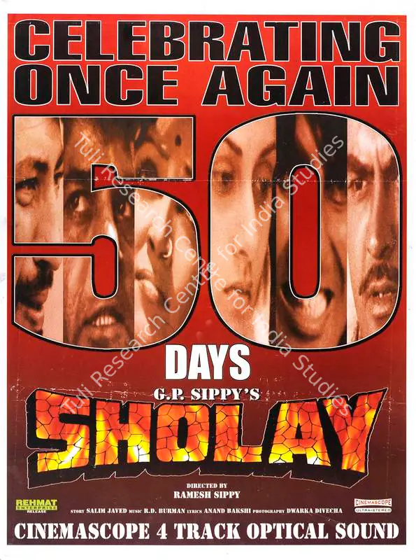 Sippy, G.P. (Producer), Sholay, 1975 | Full Sheet Poster | CinemaEducation | 00766720