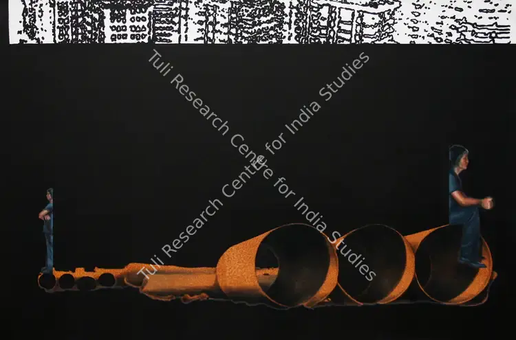 Sonpimpare, Sanjeev (Artist). Before Making It Shanghai. Acrylic and oil on canvas, 2006 | Painting | FineArts | 0022812