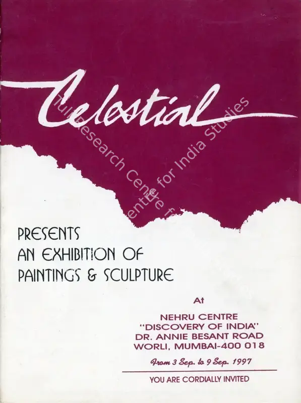 Celestial (Organiser). An Exhibition of Paintings & Sculpture. Mumbai: Celestial, 1997 | Group Exhibition Invitation | FineArts | 00858739