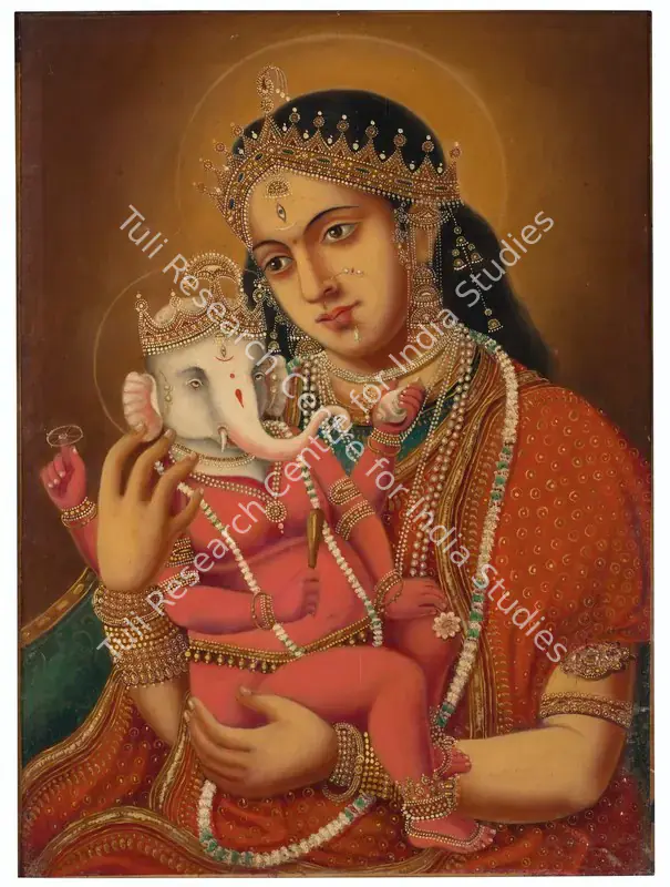 Early Bengal School (Artist). Untitled (Ganesh Janani). Oil on canvas, c. late 19th Century | Painting | FineArts | 00546814