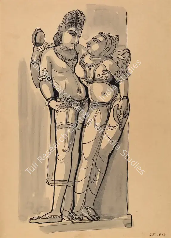 Hore, Somnath (Artist). Untitled (Khajuraho). Ink on paper, 1955 | Drawing | FineArts | 00641949