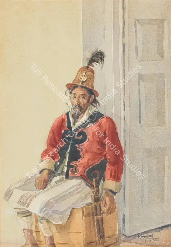 Krishna, Kanwal (Artist). Portrait of a Lepcha orderly. Watercolour with traces of pencil, 1939 | Painting | EconomicsArt | 00870444