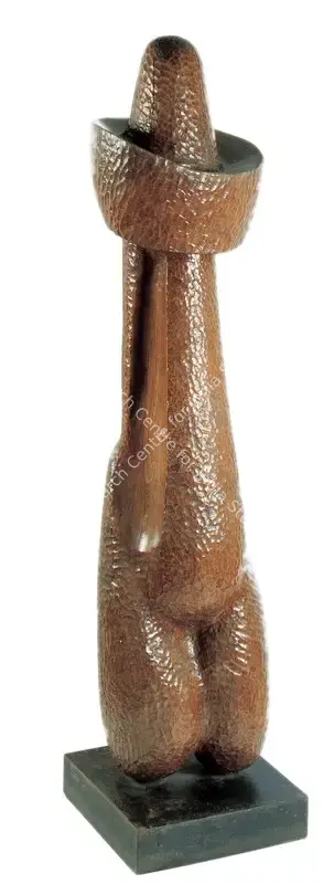 Pandya, Mahendra (Artist). Torso. Wood on wooden base, n.d. | Sculpture | FineArts | 00597793