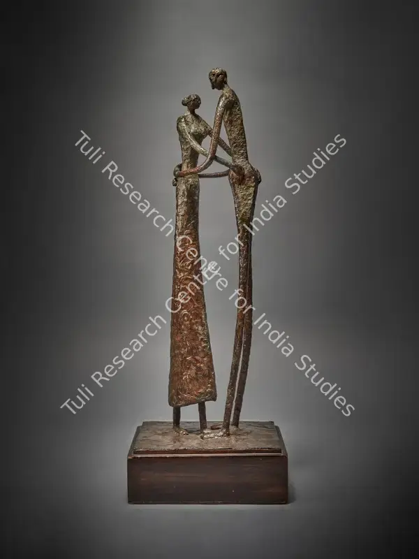 Sehgal, Amar (Artist). Lovers. Bronze with custom wooden base, 1957 | Sculpture | FineArts | 00416501