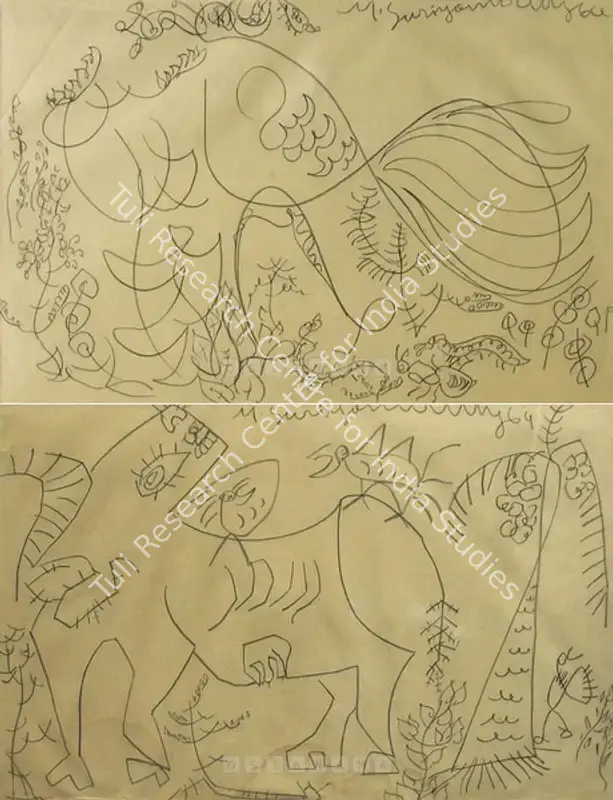 Suriyamoorthy, M.S. (Artist). Untitled. Charcoal on paper, 1964 | Drawing  | 00881808