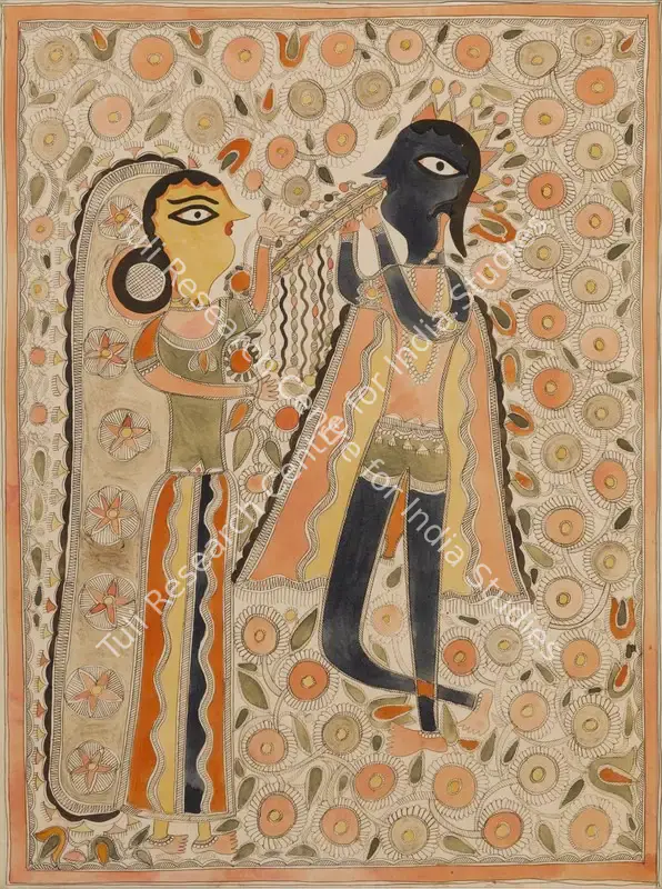 Devi, Baua (Artist). Untitled (Radha Krishna). Natural pigments and ink on paper, c.1970s | Painting | FineArts | 00416597