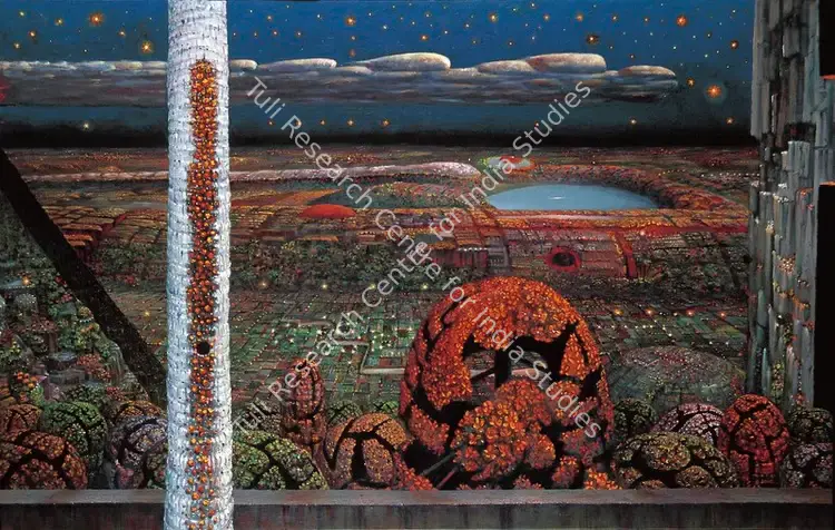 Basu, Jyothi (Artist). Travellers Night. Oil on canvas, 2002-2003 | Painting | FineArts | 00599829