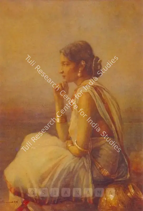 Law, Bhavani Charan (Artist). Pensive Thoughts. Watercolour on paper, n.d. | Painting | FineArts | 00599385